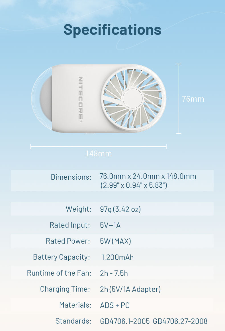 Nitecore NEF02 Portable Pocket Fan 手提風扇