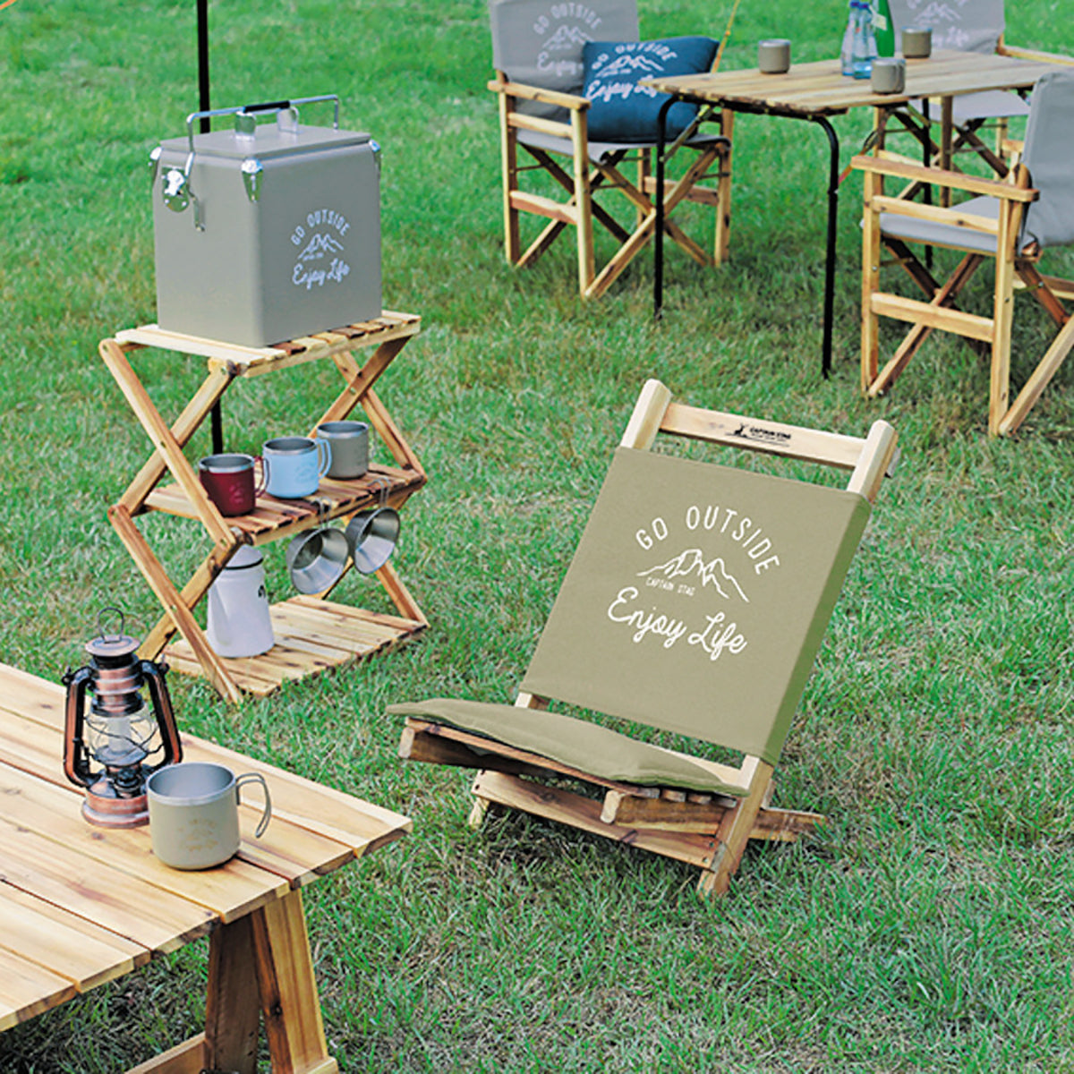 Captain Stag Wooden Low-Style Chair