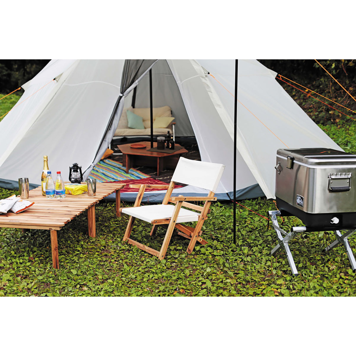 Captain Stag 木製矮導演椅 - 白色 UP-1041