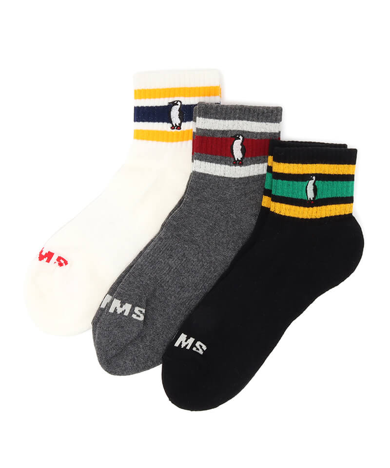 Chums 3P Border Crew Socks (3 Pairs)