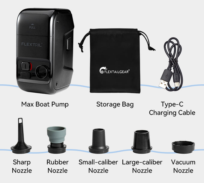 FLEXTAIL Max Boat Pump 渦輪橡皮艇充氣泵 - 12kPa Cordless Air Pump for Boat & Kayak