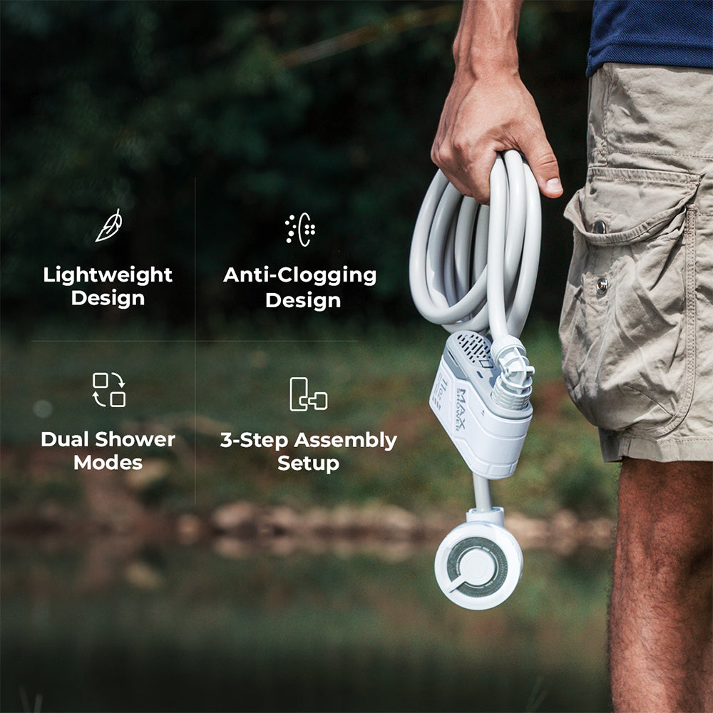 FLEXTAIL Max Shower 露營戶外電花灑- Ultralight Rechargeable Instant Outdoor Shower
