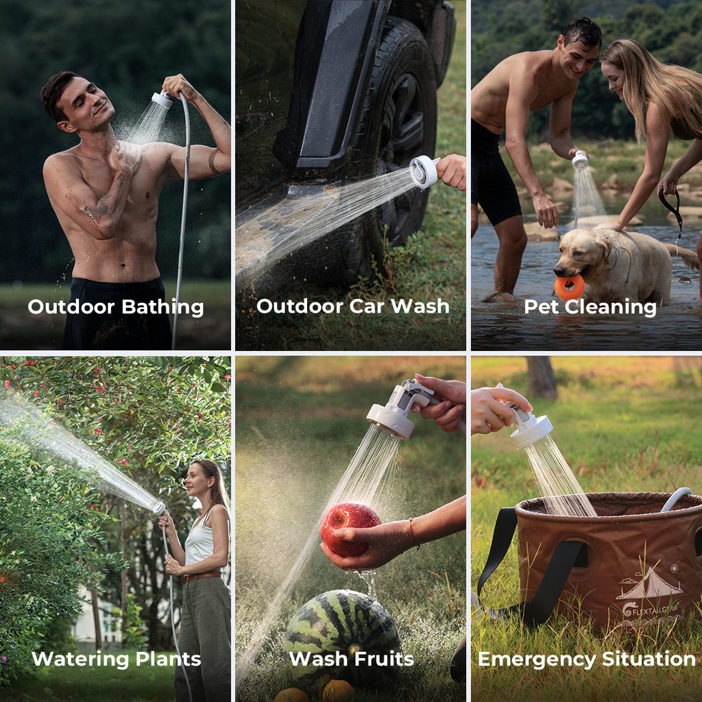 FLEXTAIL Max Shower 露營戶外電花灑- Ultralight Rechargeable Instant Outdoor Shower
