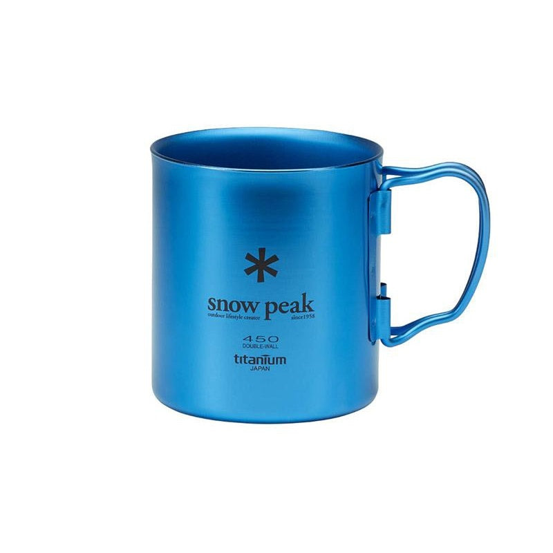 SNOW PEAK Titanium Double Wall 450ml Mug Blue 雙層鈦杯 MG-053BL