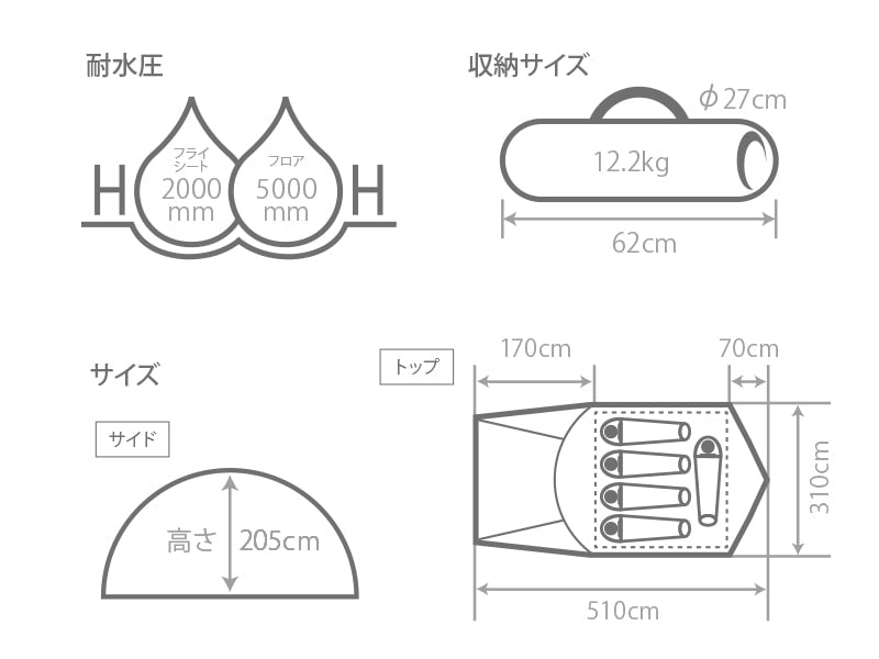 DOD The Tent (L) T5-624-KH 帳篷