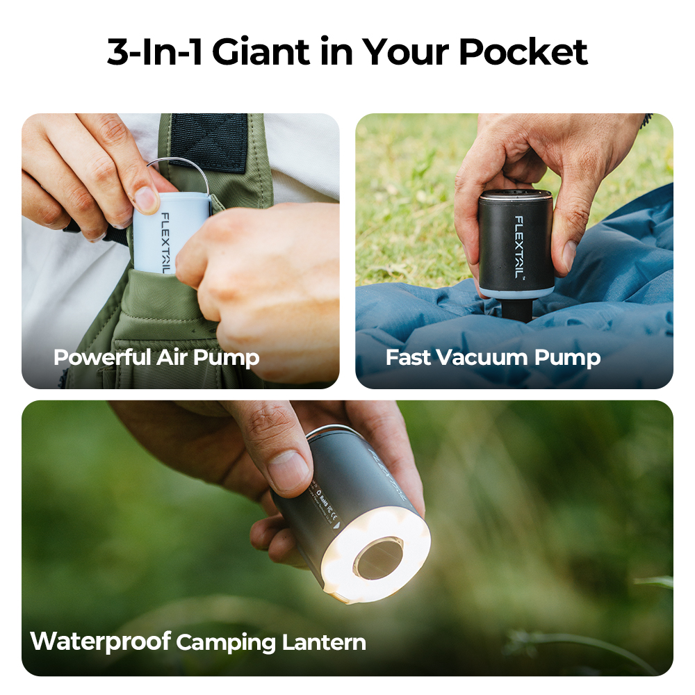 FLEXTAIL Tiny Pump 2X Outdoor Pump with Camping Lamp 戶外露營充氣泵 露營燈 (3色可選)