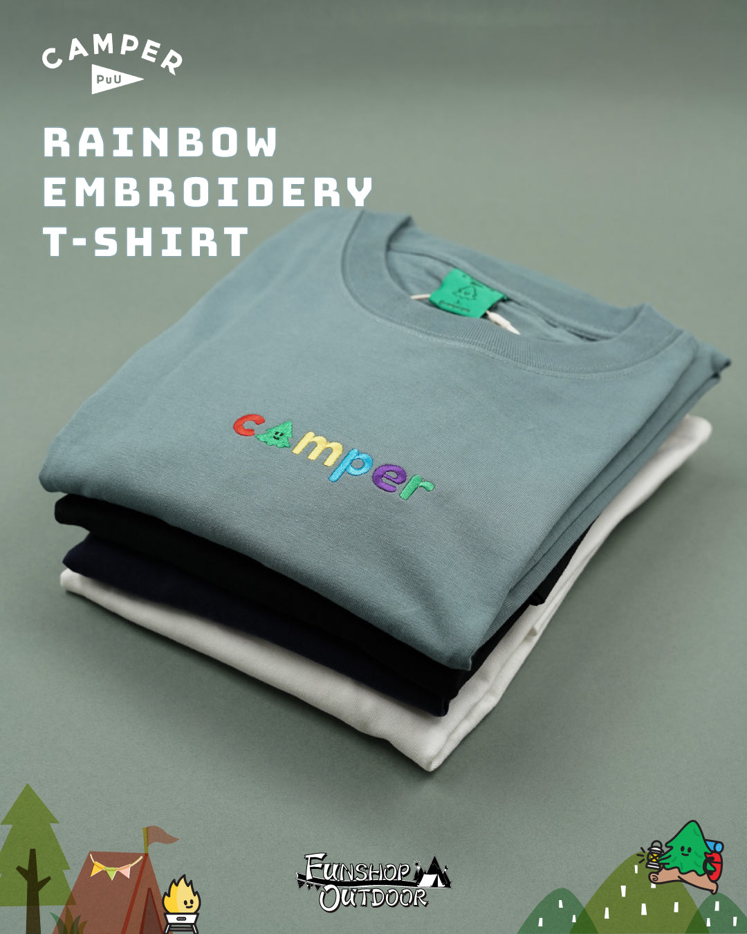 Camper Puu Rainbow Embroidered T Shirt T恤