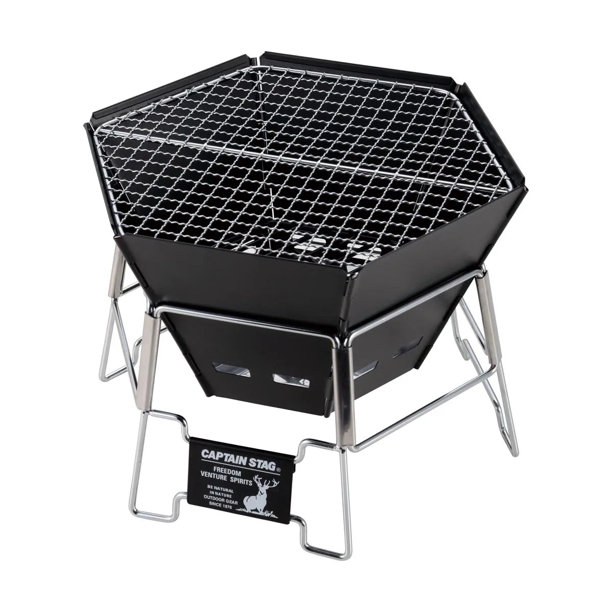 captain-stag-s-s-grill-hexagon-m-六角形不銹鋼燒烤爐-ug-0070的第1張產品相片