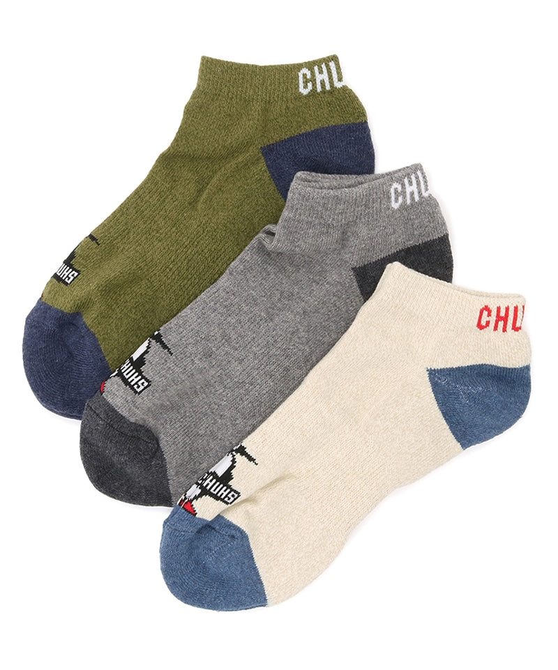 Chums 3P Booby CHUMS Ankle Socks 白灰綠短襪 (3對)