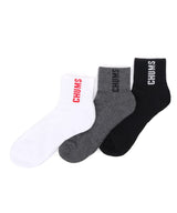 Chums 3P CHUMS Booby Crew Socks 黑白灰長襪 (3對)