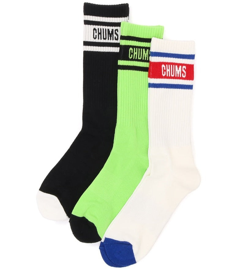 Chums 3P CHUMS Medium Socks 黑綠白長襪 (3對) CH06-1120