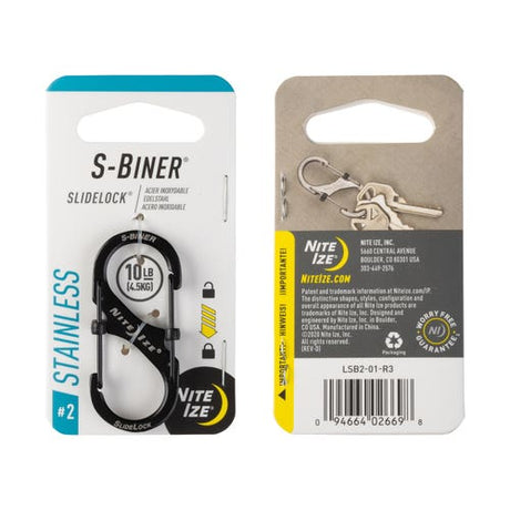 Nite Ize S-Biner SlideLock Stainless Steel #2 不銹鋼帶鎖8字扣