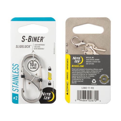 Nite Ize S-Biner SlideLock Stainless Steel #2 不銹鋼帶鎖8字扣