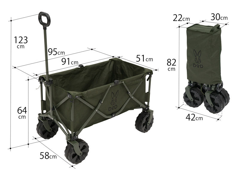 DOD Carry Wagon (Fat Tire) C2-834-KH 粗轆露營拉車(軍綠)