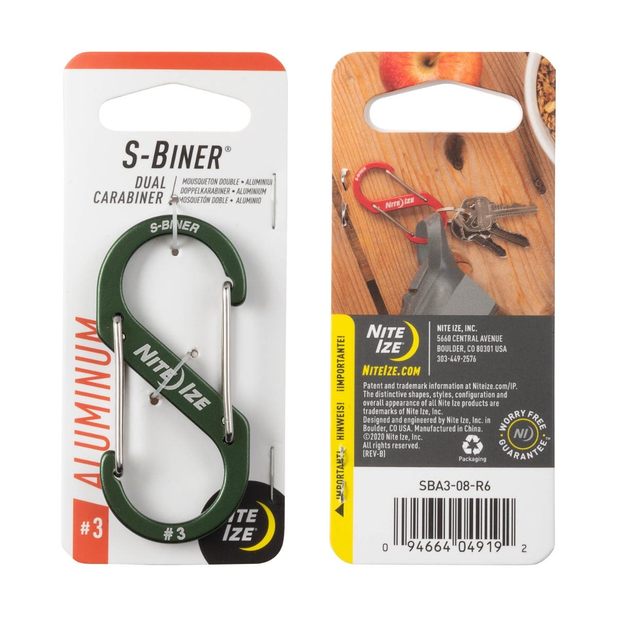 Nite Ize S-Biner Aluminum Dual Carabiner #3 鋁合金8字扣