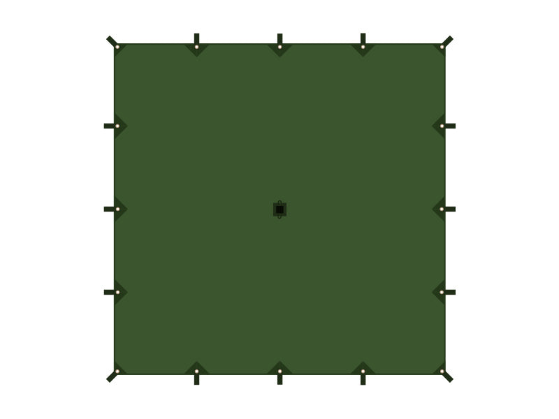 DOD Cheese Tarp M Khaki 棉布方形天幕tt10-739-kh - 日本DOD